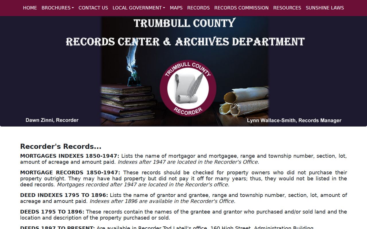 Weathersfield Township city directory fallback through Trumbull County Archives recorder holdings