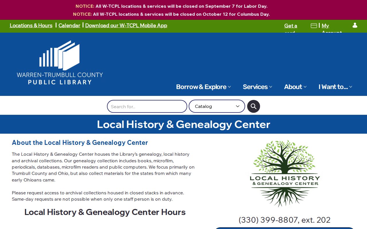 Weathersfield Township city directory research at the W-TCPL Local History and Genealogy Center