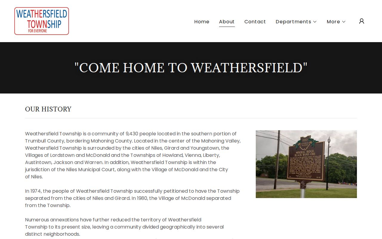 Weathersfield Township residents directory township history and boundary source