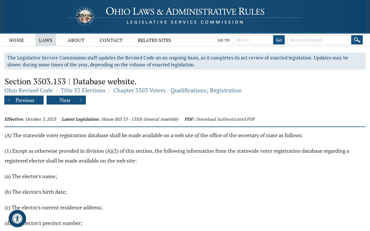 Weathersfield Township ZIP code directory Ohio voter lookup law
